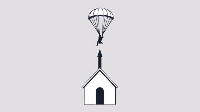 D-Day Paratrooper Stuck on Church