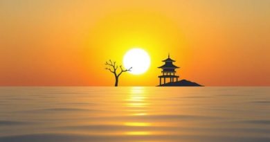 Japanese Golden Sky Silvery Ocean