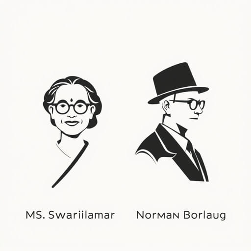 MS Swaminathan and Norman Borlaug