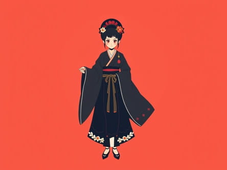 Kabuki Costume Whereby The Female Character