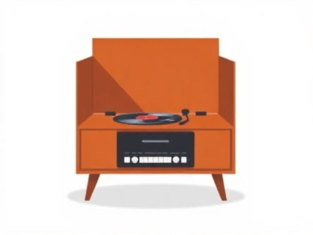 Vintage Stereo Cabinet With Turntable For Sale