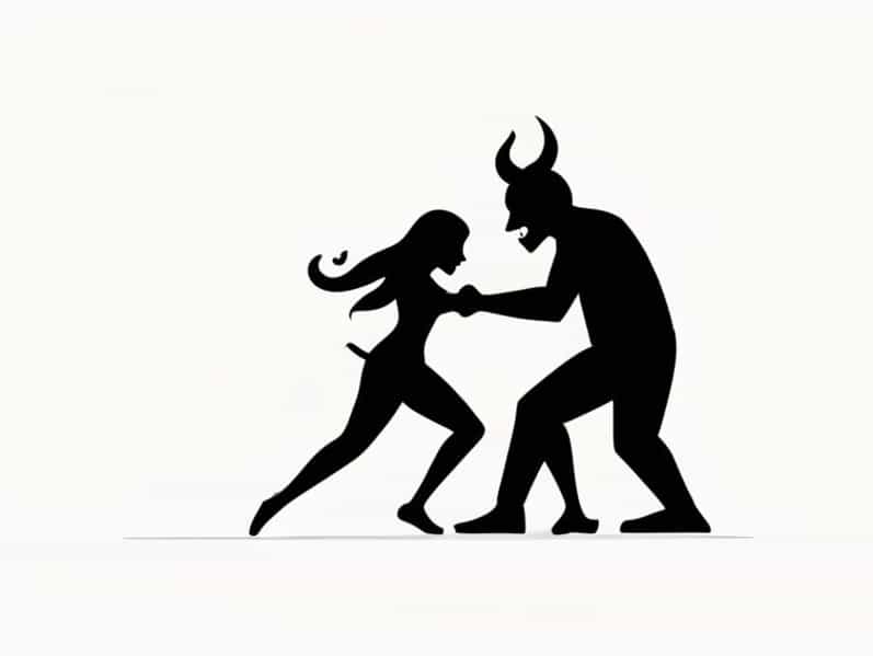 Devil Beating His Wife