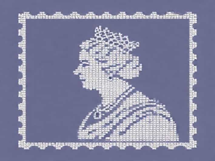 Queen Elizabeth Stamp Needlepoint
