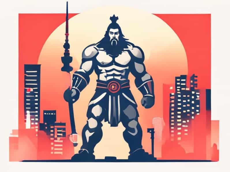 Giant God Warrior Appears In Tokyo