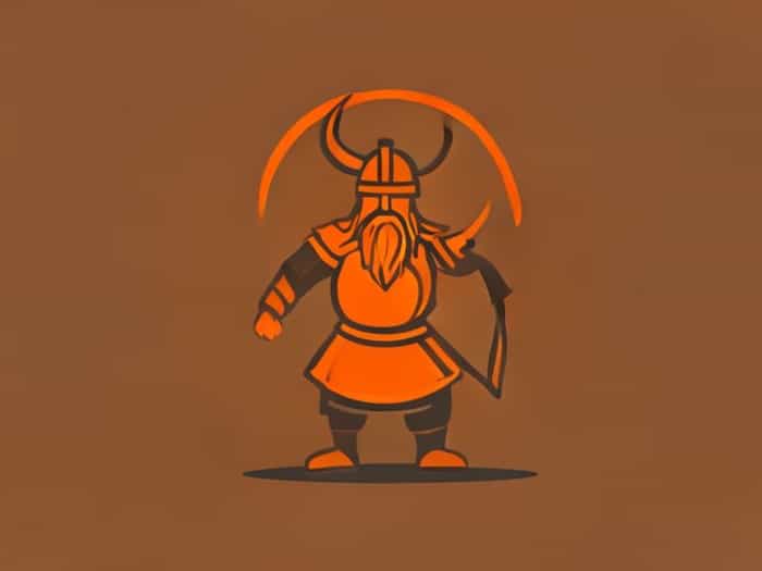 Orange Viking Swung Vase