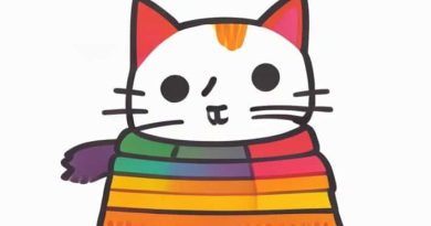 Rainbow Barf Cat Scarf Free Pattern