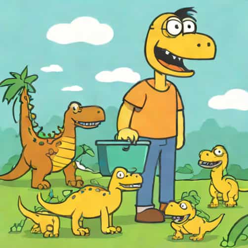 Charlie And His Bucketful Of Dinosaurs