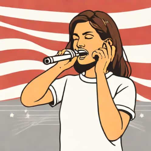Girl Who Cusses During National Anthem