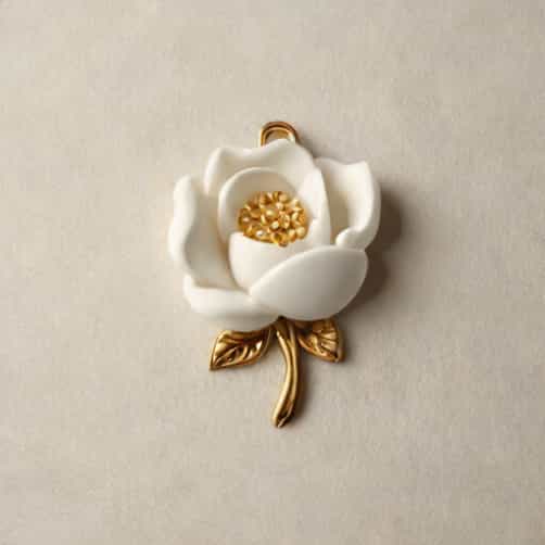 Charm Peony White Taffeta