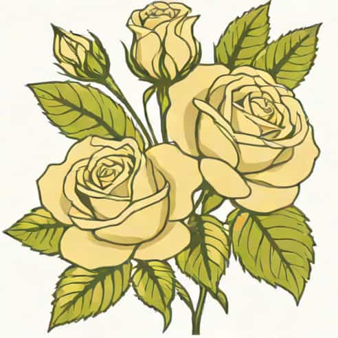 Ivory Majolica Spray Rose
