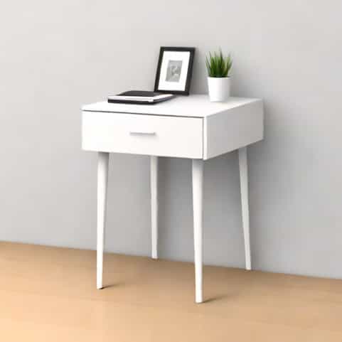 Small White Bedside Table